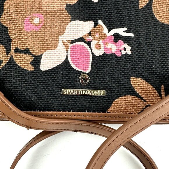 Spartina 449 Verdier Crew Phone Crossbody Bag Linen Floral Handbag Organizer - Picture 3 of 16